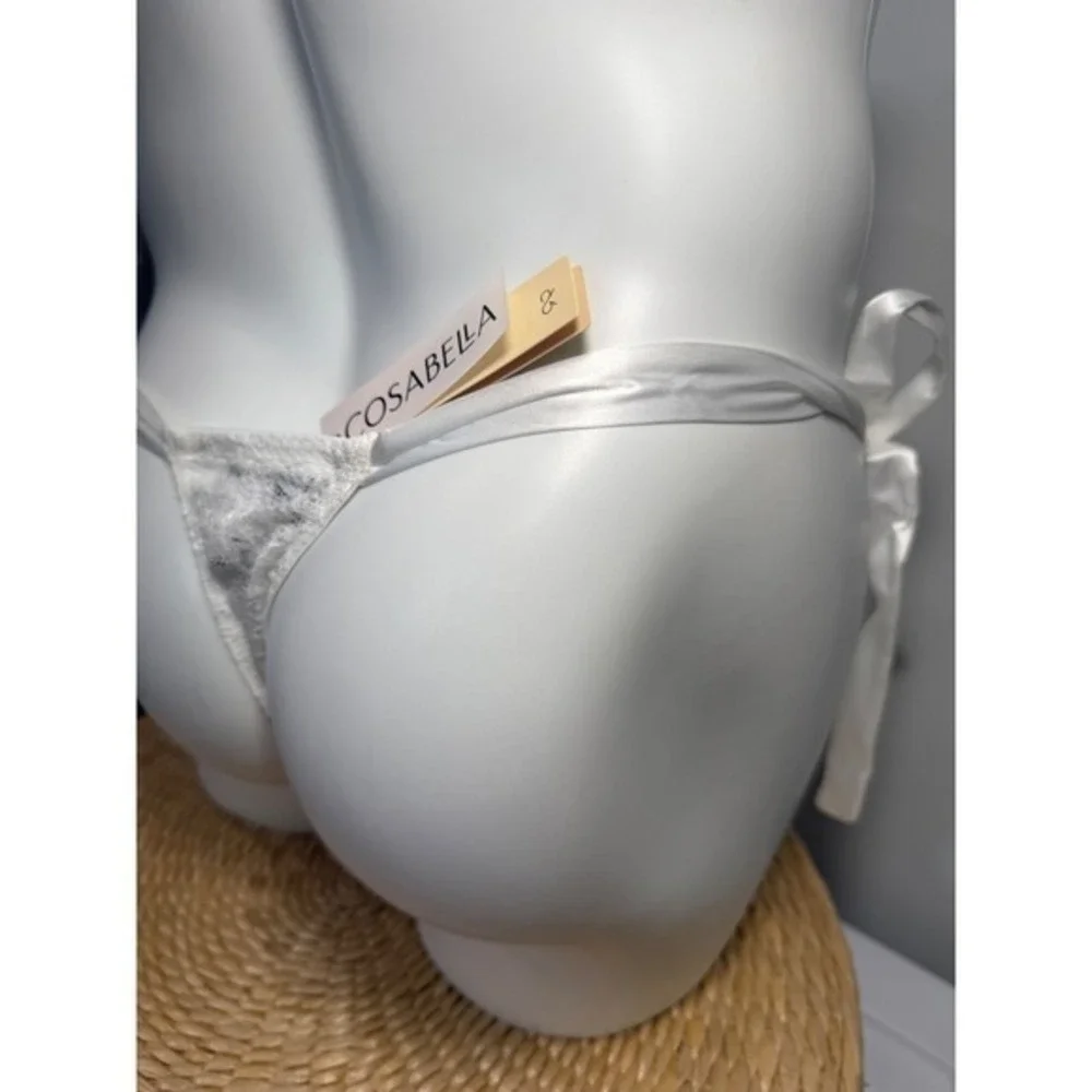 Cosabella Men's Italian Tie Thong Moon Ivory Never Say Never Lace Underwear NWT